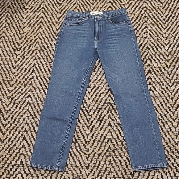 REFORMATION JUILA CROP HIGH CIGARETTE JEANS BALTIC WASH - Picture 3 of 7